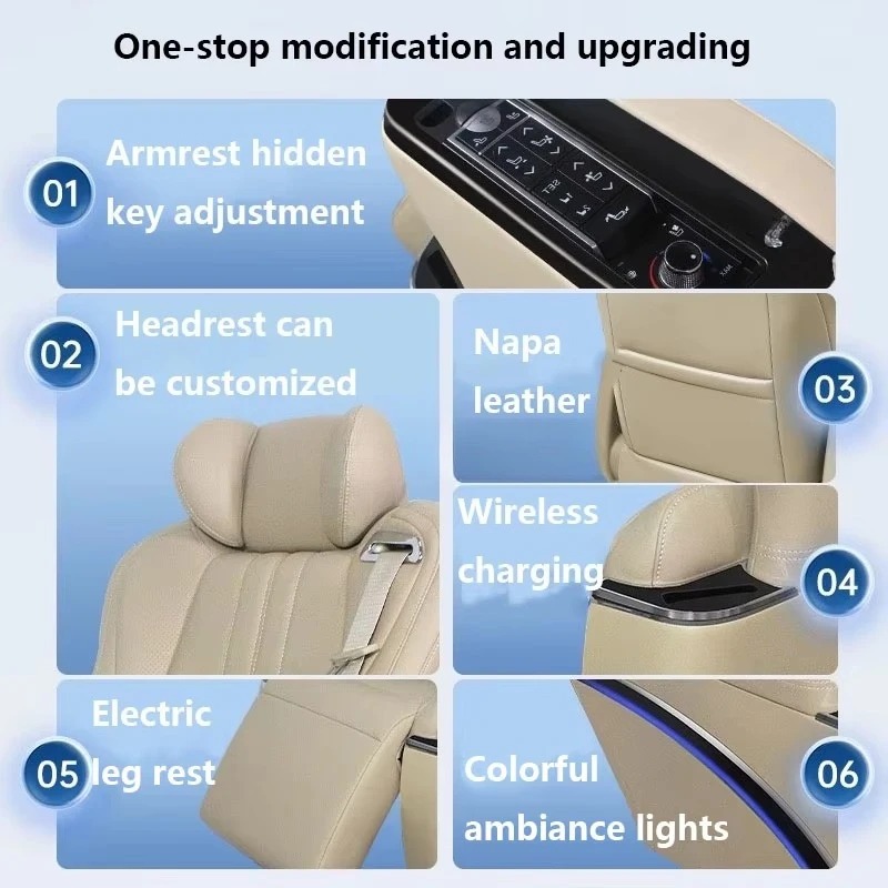 Luxury Recliner Car Seat Customized Upgrading Car Interior Electric Massage Touch Screen Auto Seats for  Seat